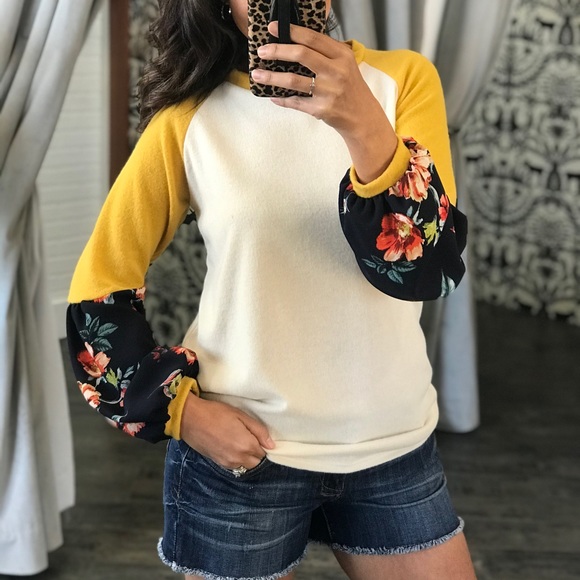 Infinity Raine Tops - ✨LAST ONE✨SOMETHING ABOUT IT MUSTARD/IVORY TOP